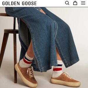 Golden Goose brown suede slip on sneaker